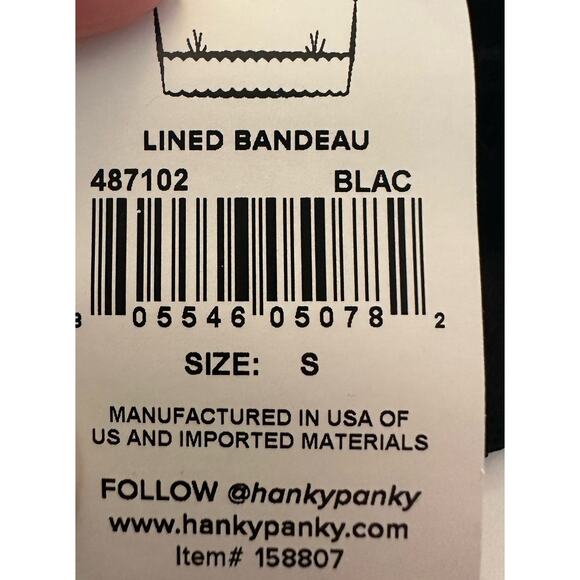 Hanky Panky Signature Lace Bandeau Bra Black Size Small New with tags - Picture 5 of 5